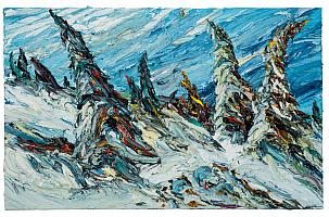 Harry Meyer, Tannen, 2020, OeLLw, 70 x 110 cm